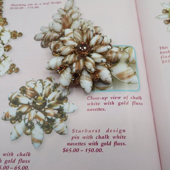 Juliana D & E Gold Fluss Milk Glass Layered Starburst Design Vintage Brooch - Picture 7 of 9